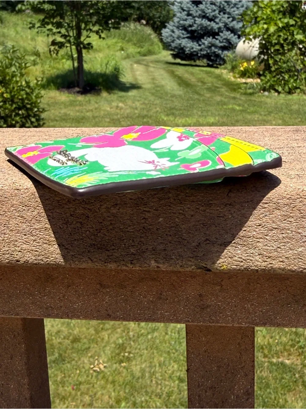 kate spade Green Floral Cat Cardholder
